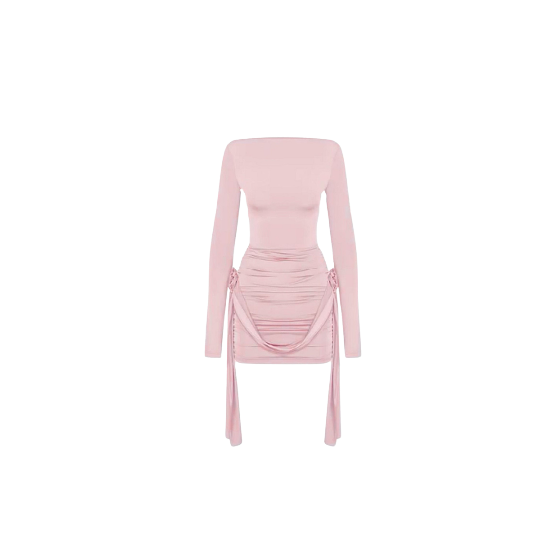 RosetteCharm - Off-Shoulder Langarmkleid