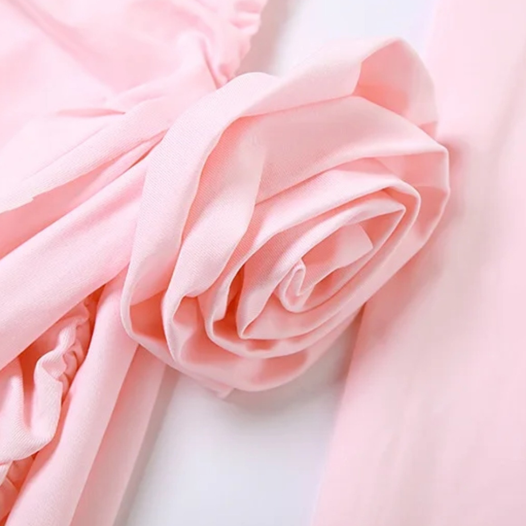 RosetteCharm - Off-Shoulder Langarmkleid