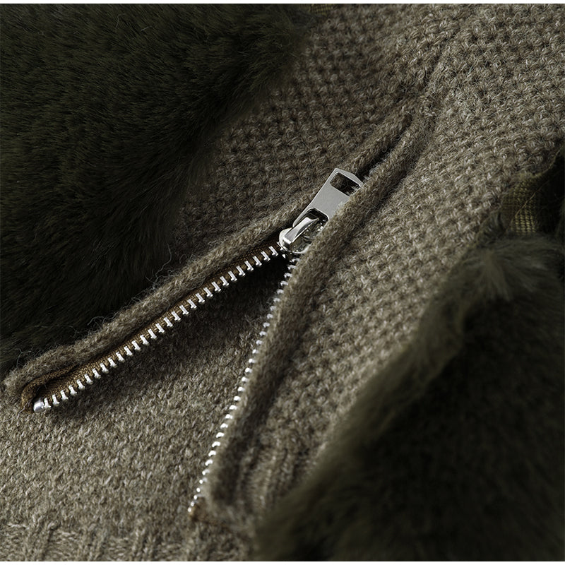 Hybrid-Jacke mit gesteppter Kunstfell-Front