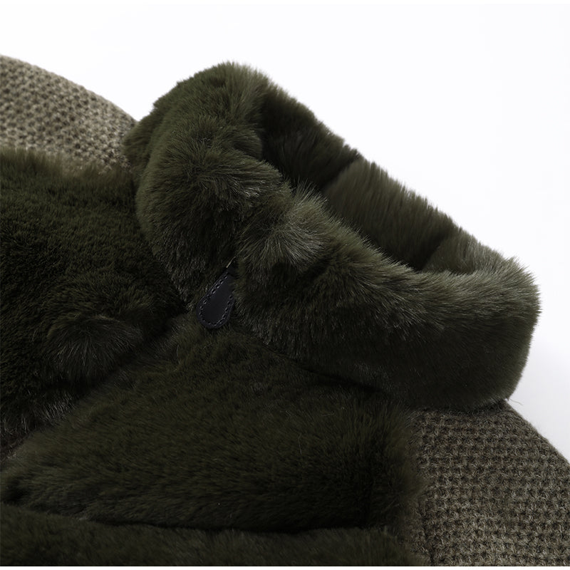 Hybrid-Jacke mit gesteppter Kunstfell-Front