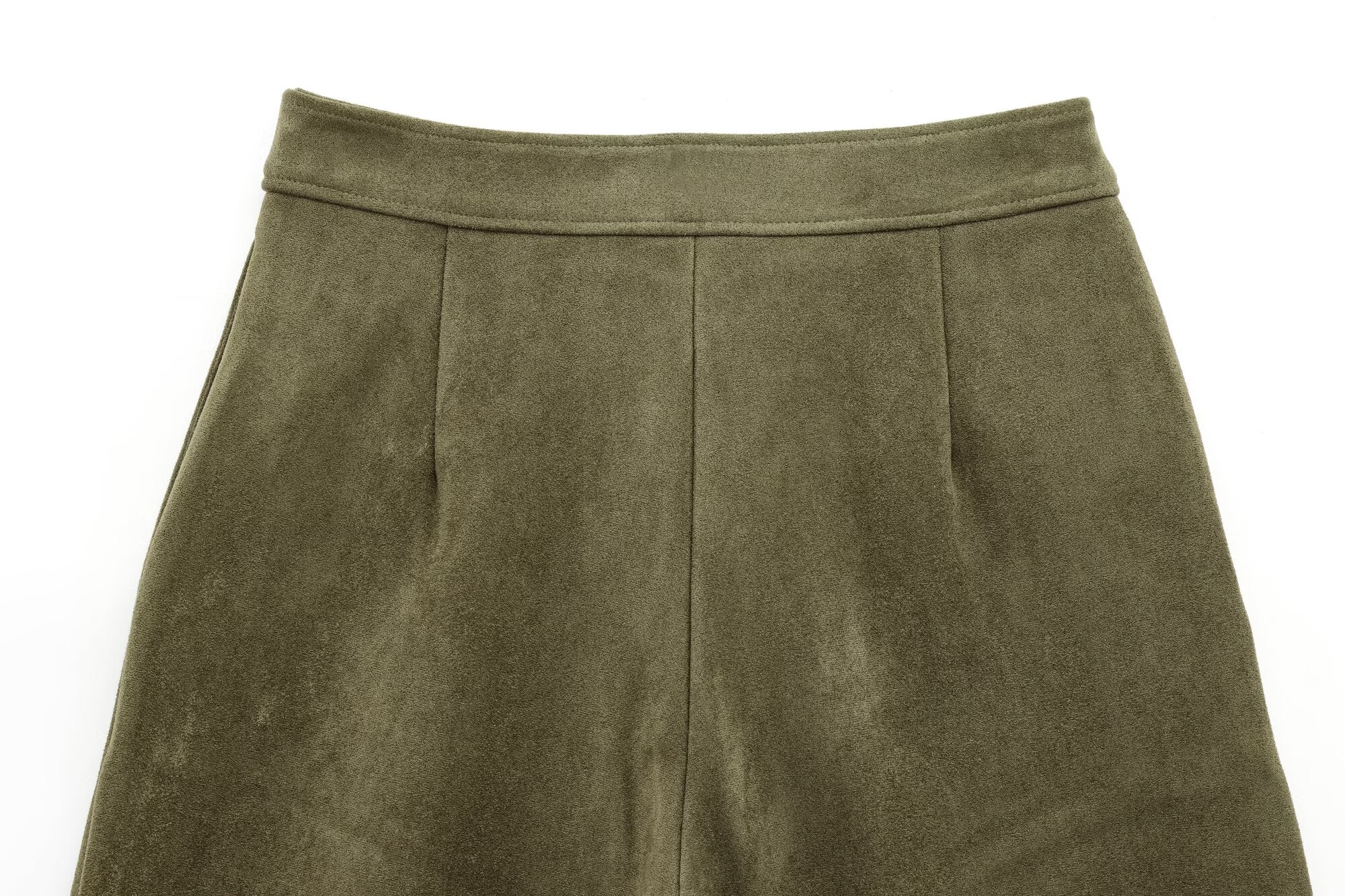 Wildleder-Optik Set: Cropped Jacke & Weite Culotte-Hose