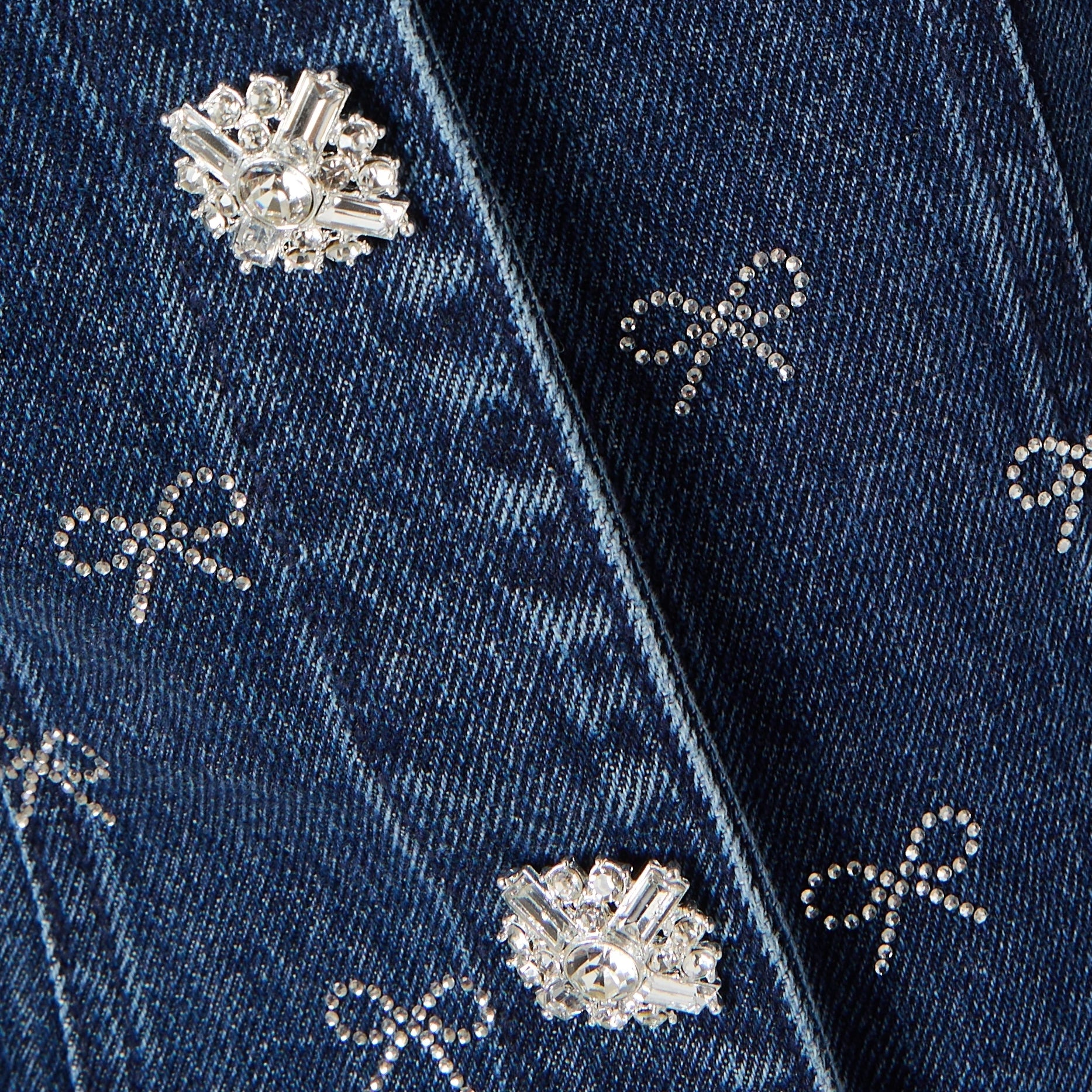 Denim-Kleid mit Schleifen-Details