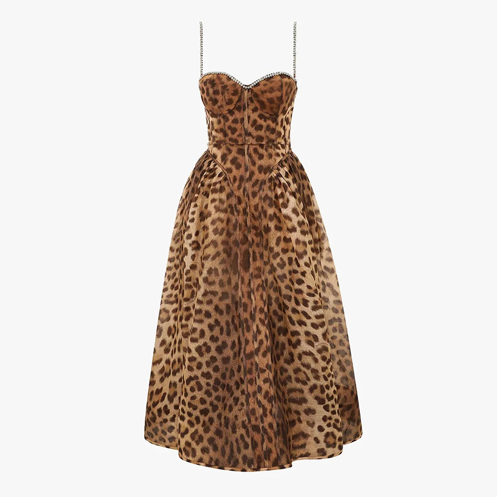 Leoparden-Kleid mit Bustier-Schnitt