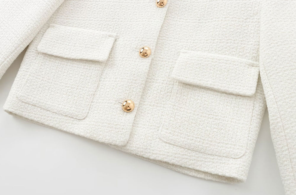 Elegantes Tweed-Set in Creme