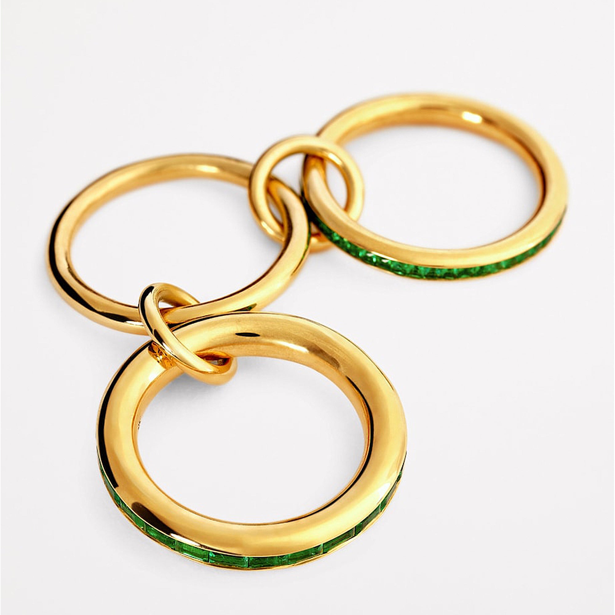 Goldener Ring "Emerald Links"