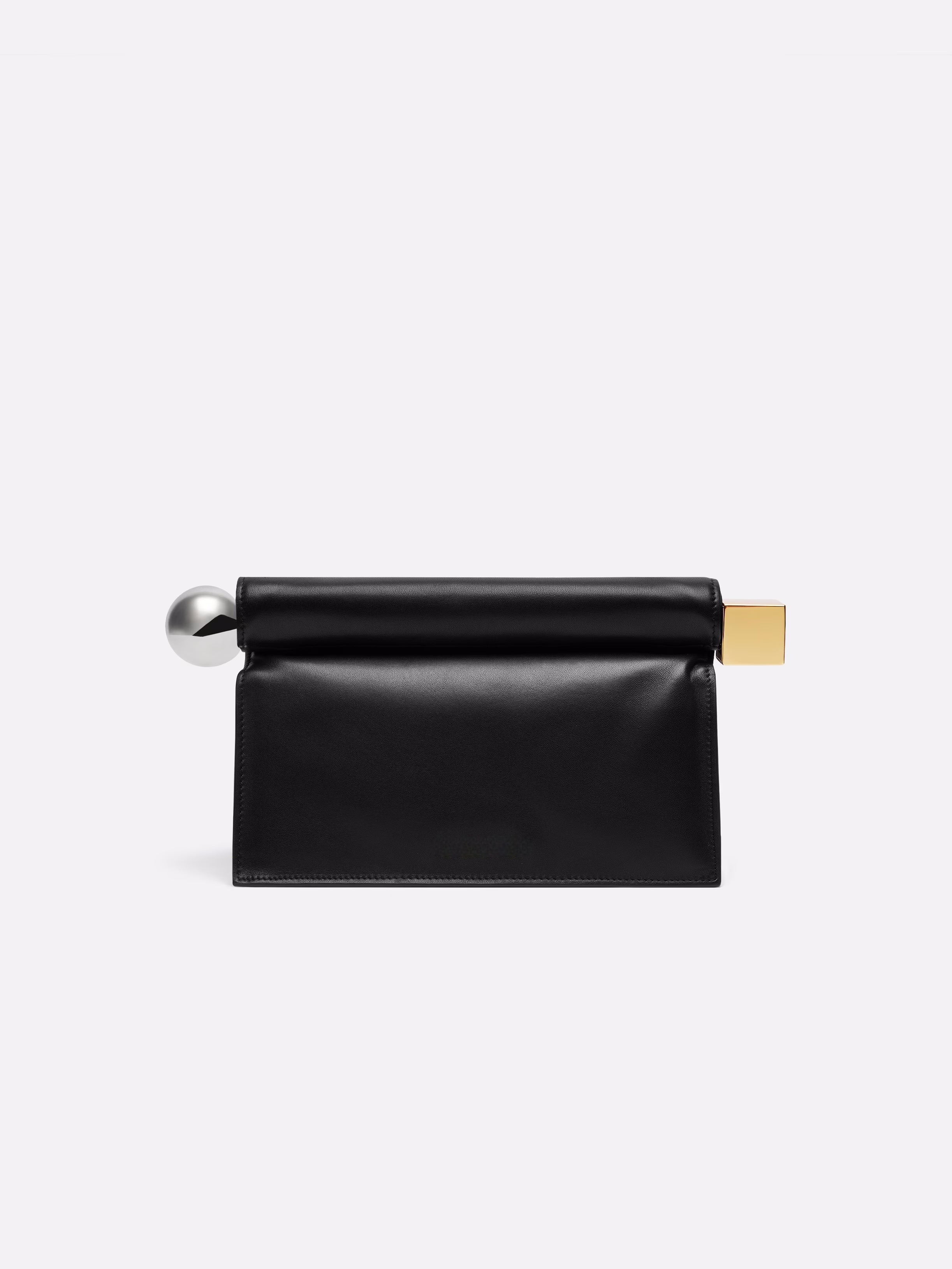 Edle Handtasche mit goldfarbenem Riegelverschluss – Weiche Clutch