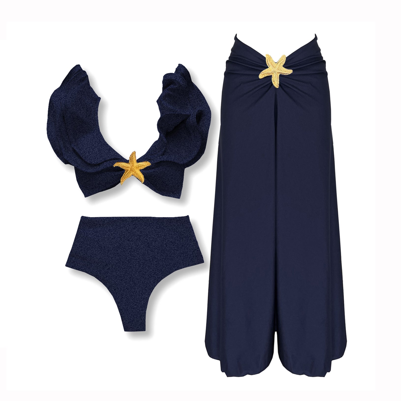 Three-Piece Bikini Set with Skirt