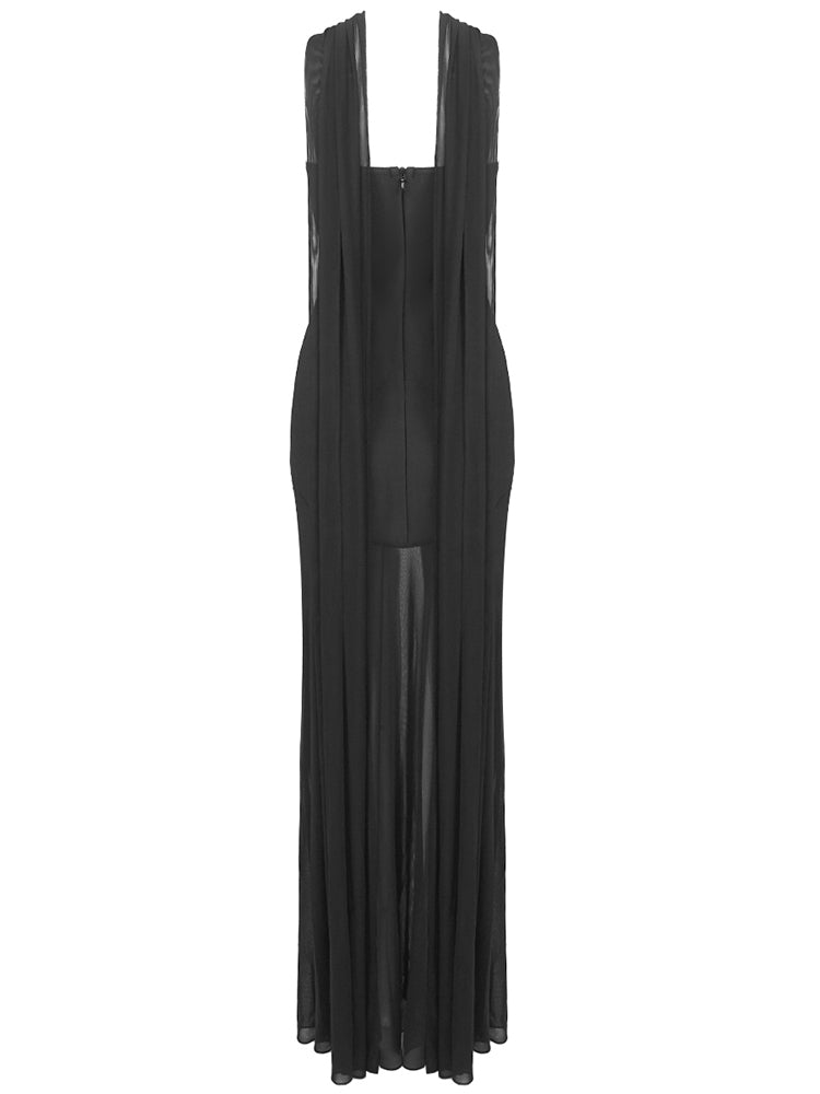 Dramatisches Abendkleid mit Mesh-Rock
