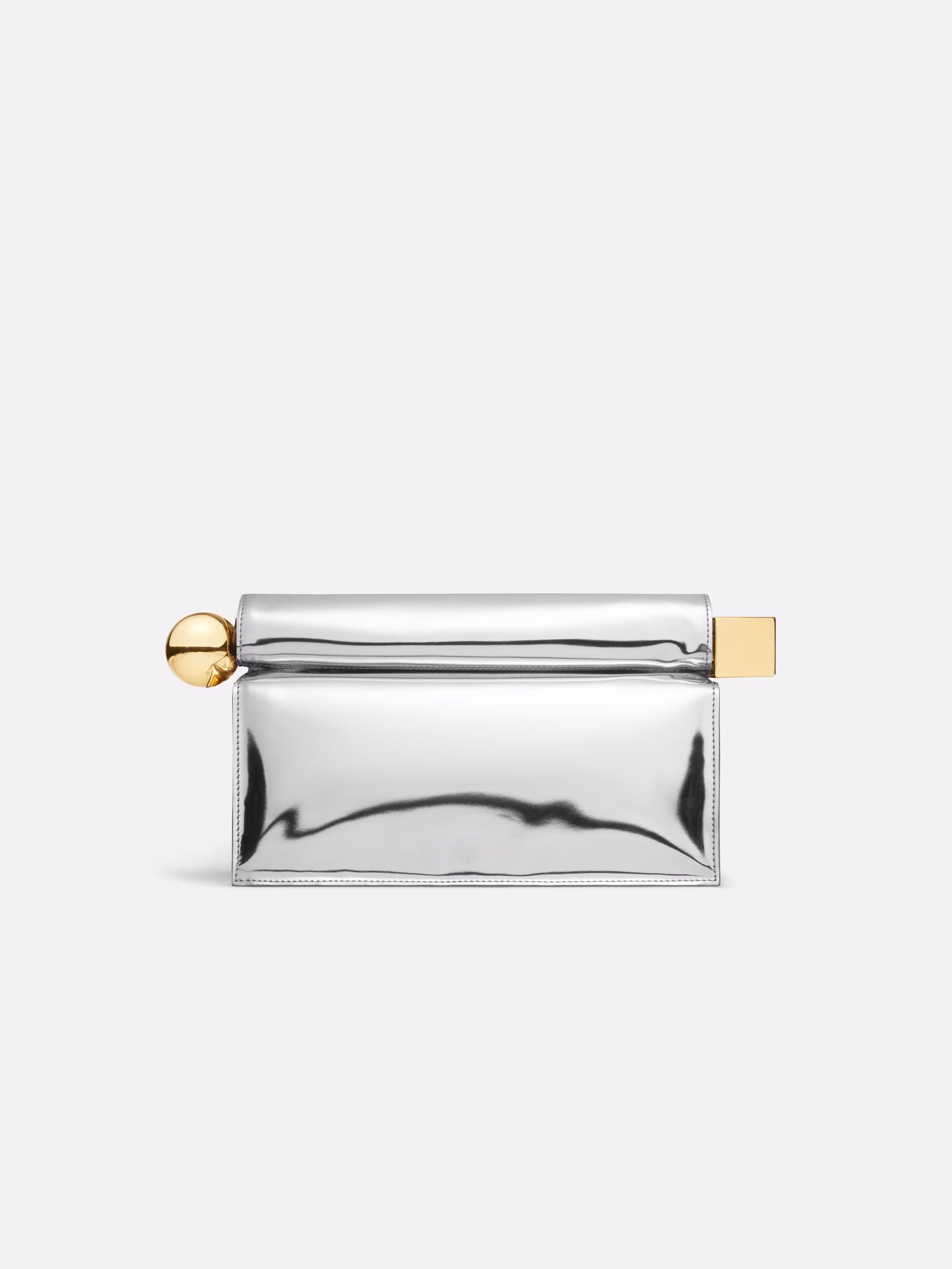 Edle Handtasche mit goldfarbenem Riegelverschluss – Weiche Clutch