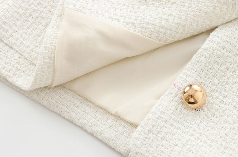 Elegantes Tweed-Set in Creme