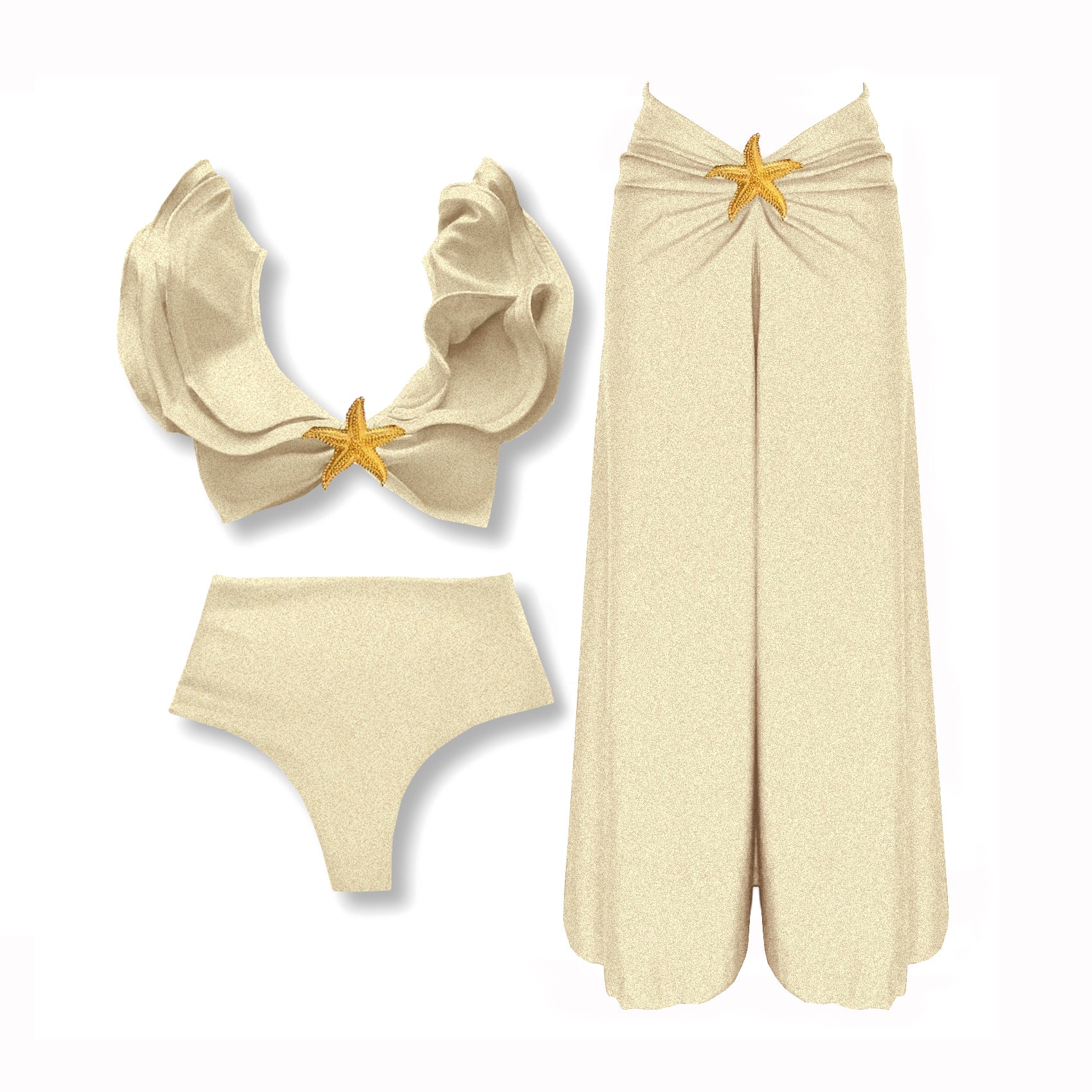 Three-Piece Bikini Set with Skirt