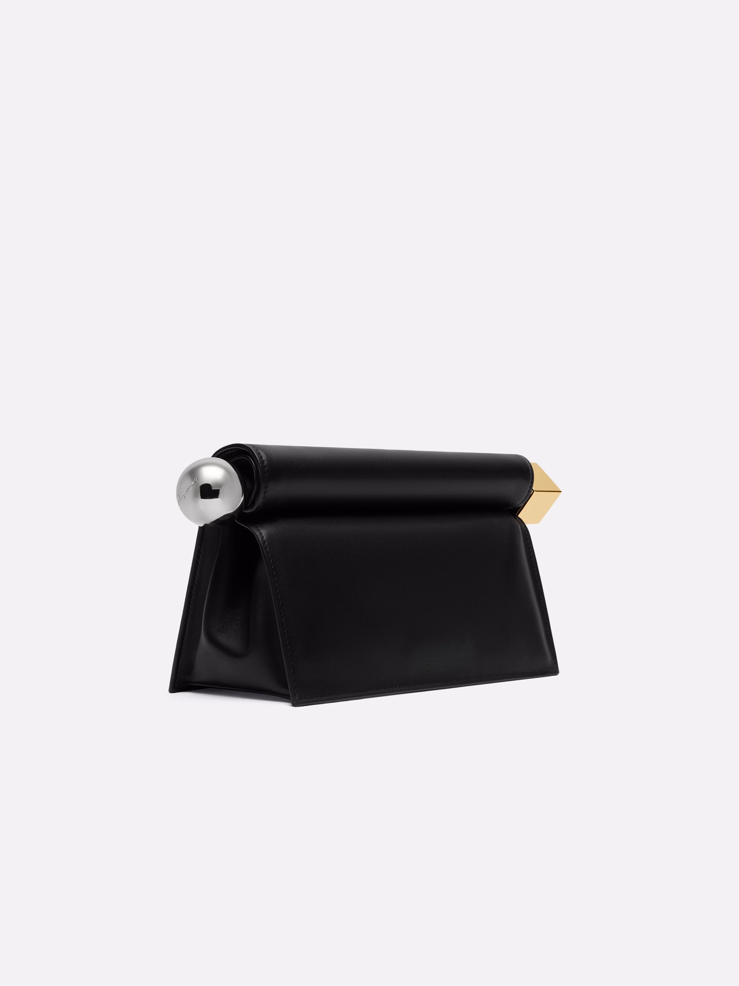Edle Handtasche mit goldfarbenem Riegelverschluss – Weiche Clutch