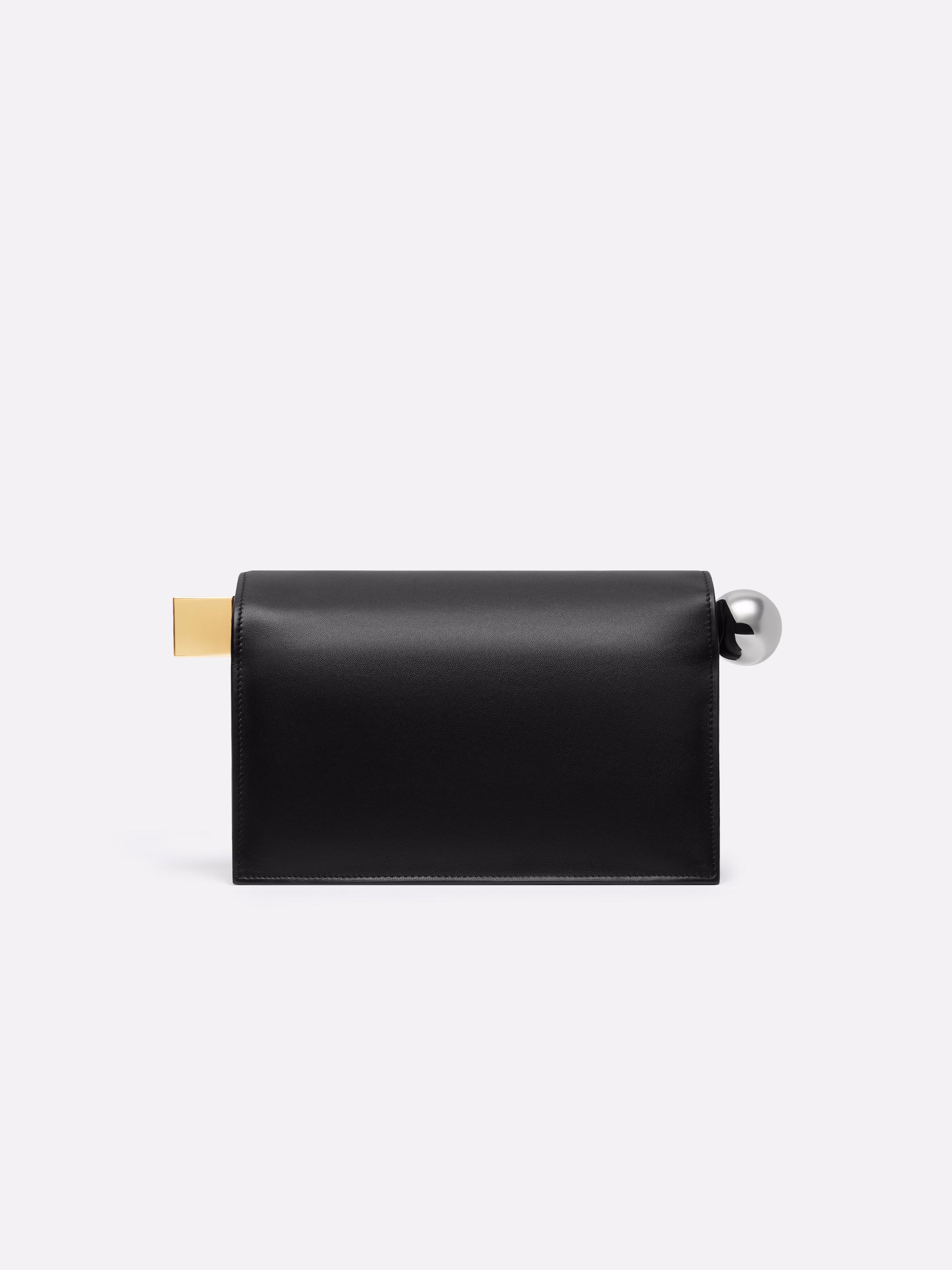Edle Handtasche mit goldfarbenem Riegelverschluss – Weiche Clutch