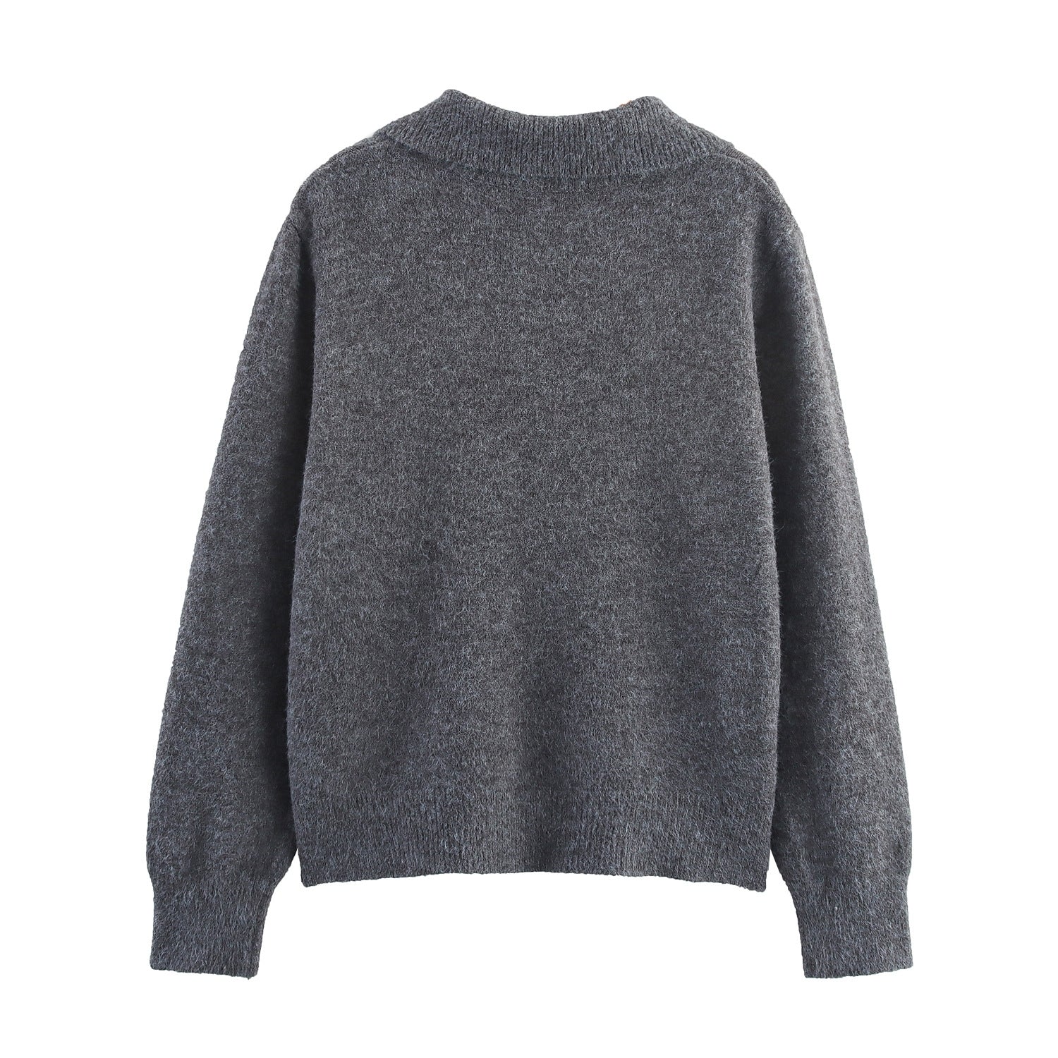 Luxuriöser Strickpullover mit halbem Reißverschluss – Pullover im Designer-Look