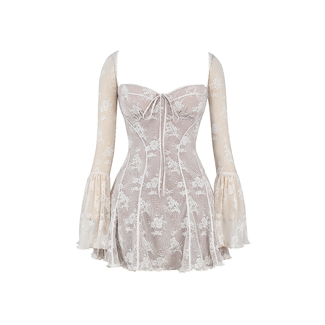 LaceWhisper - Weißes Spitzenkleid