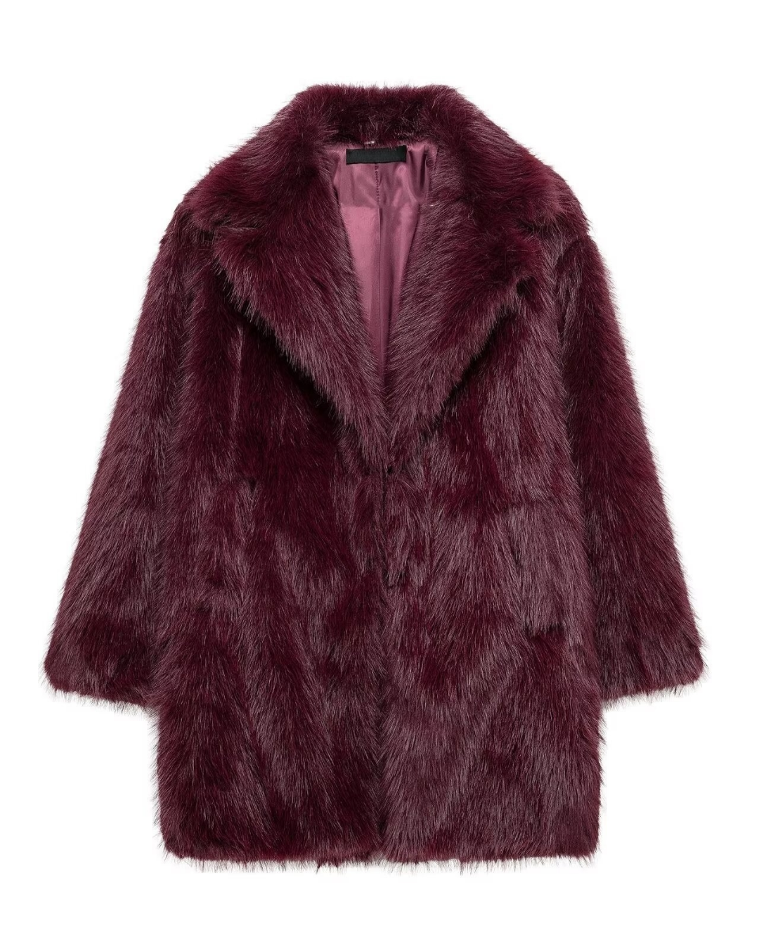 Kunstfell-Mantel (Mittellang) – Eleganter Faux-Fur, den Po bedeckend