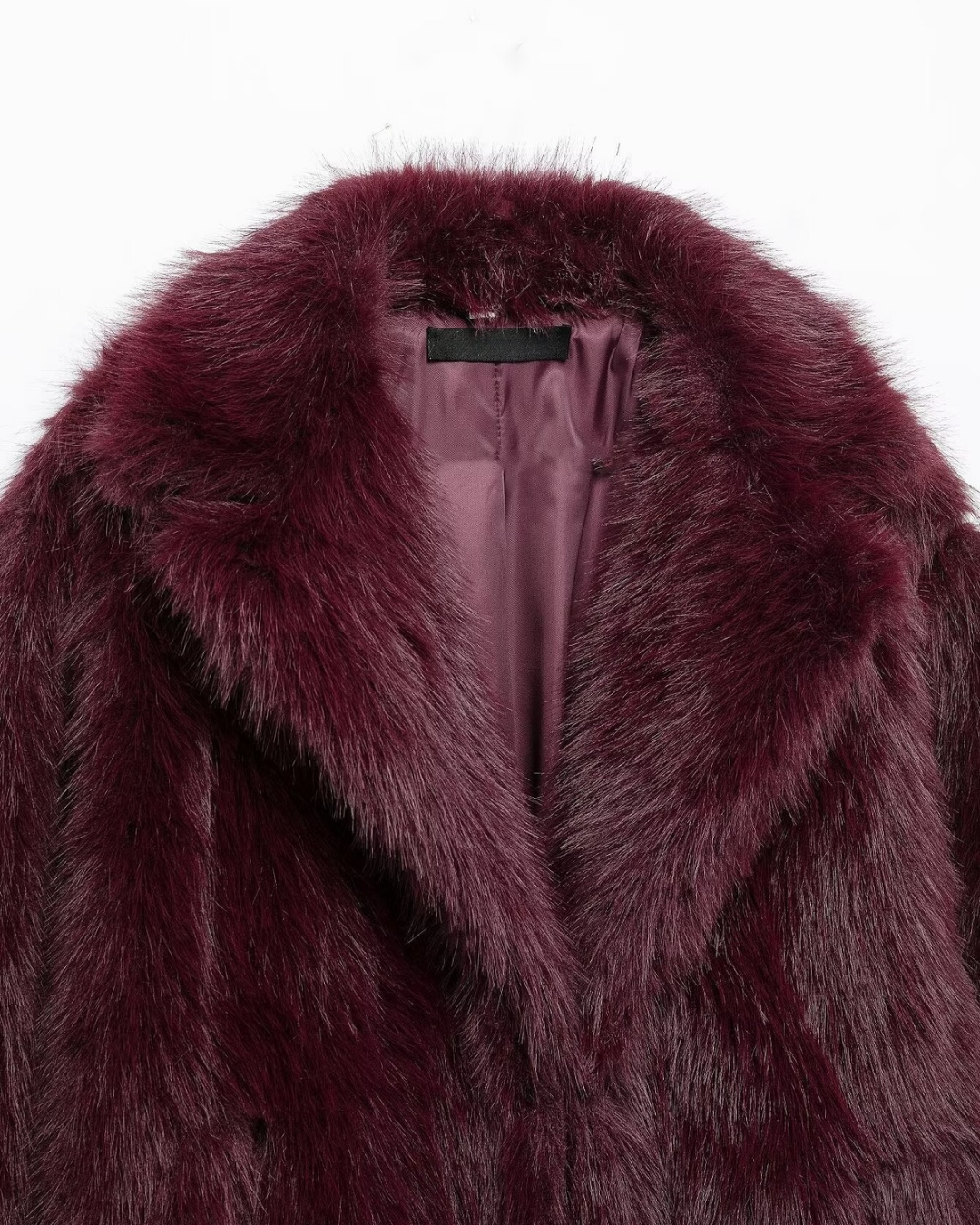 Kunstfell-Mantel (Mittellang) – Eleganter Faux-Fur, den Po bedeckend