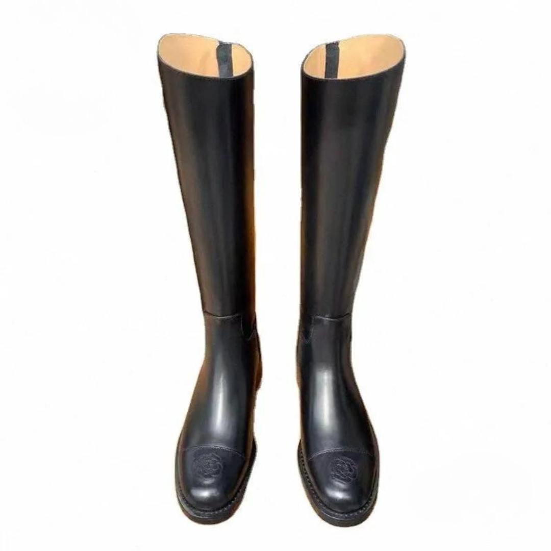 Blumenmuster Stiefel mit Reißverschluss