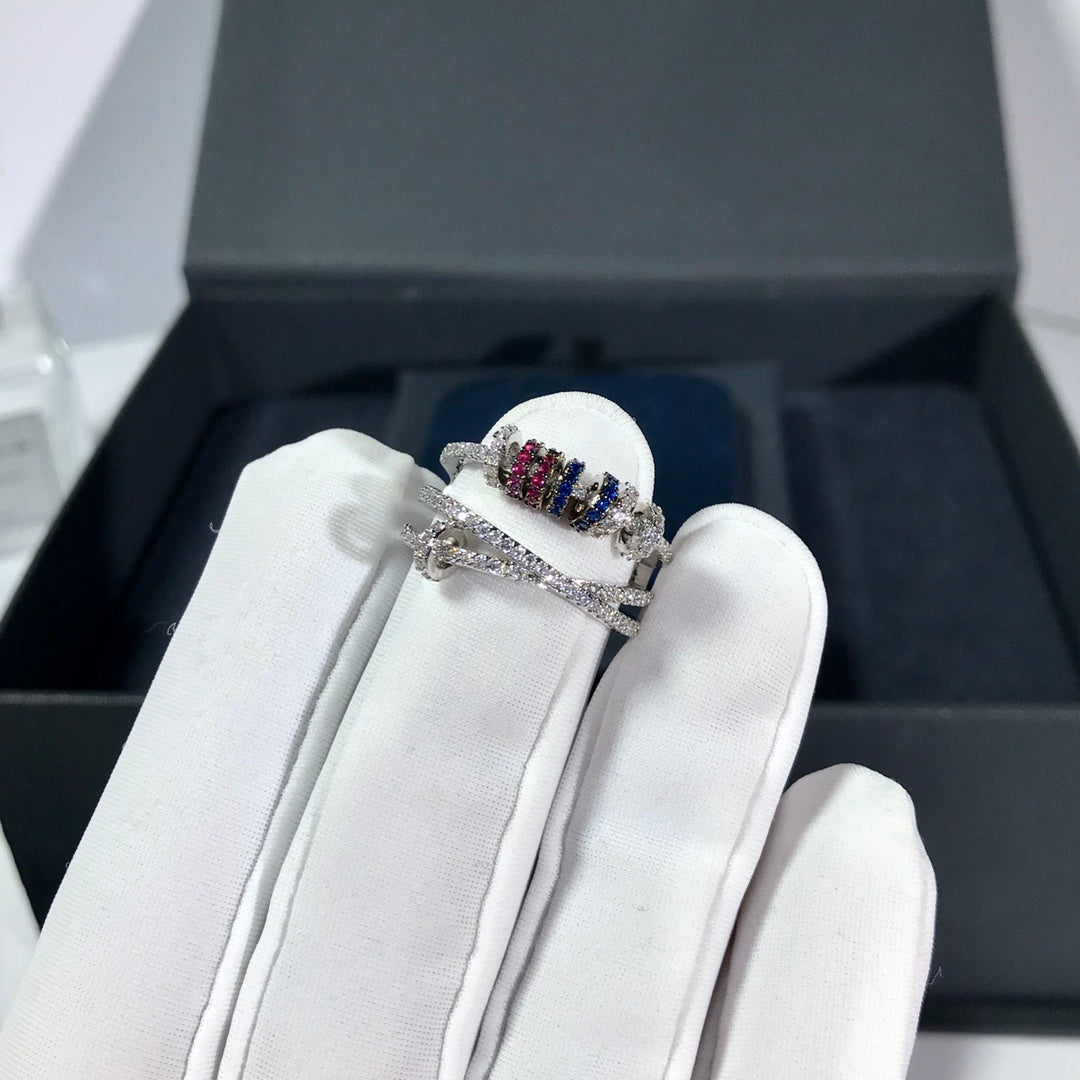 APN Kollektion Ring – Innovativer Designer Ring mit drehbaren Farbakzenten &amp; Pavé
