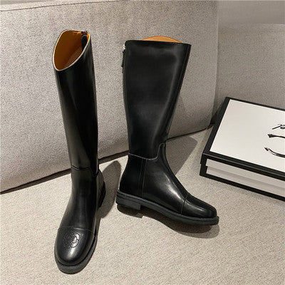 Blumenmuster Stiefel mit Reißverschluss