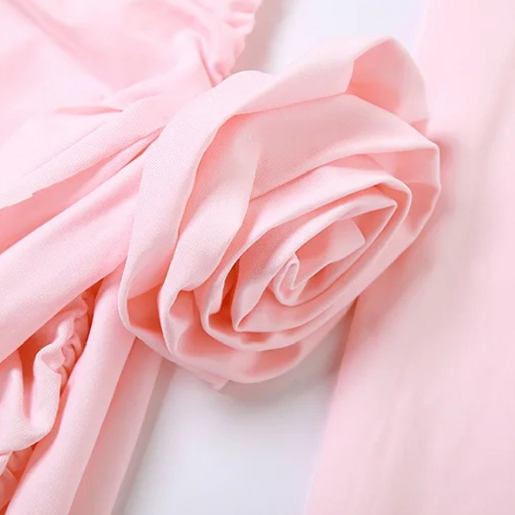 RosetteCharm - Off-Shoulder Langarmkleid