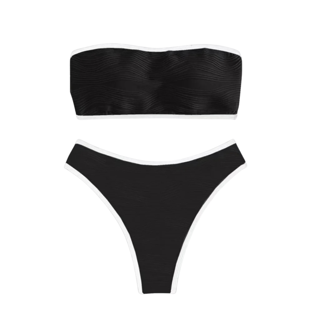 Sleek Chic Bikini: Stilvolles Design in Schwarz-Weiß