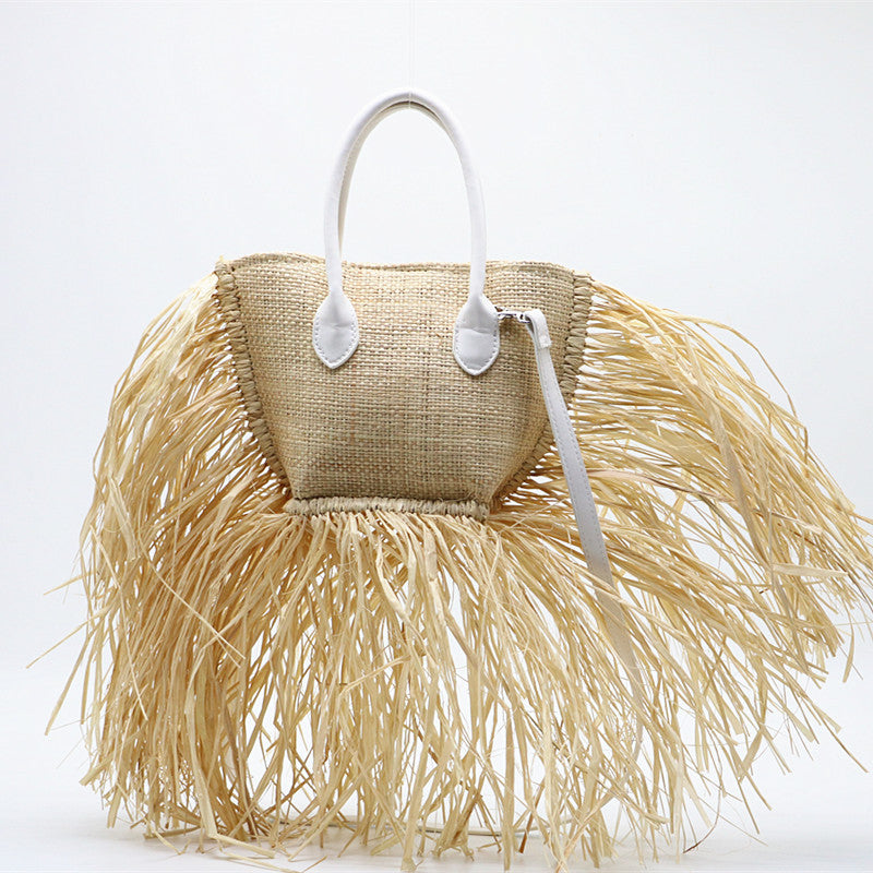 Woven Fringe Handbag