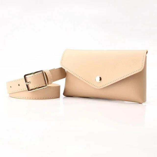 Breeze - Beige Bauchtasche aus Leinen mit Toffee-Akzenten