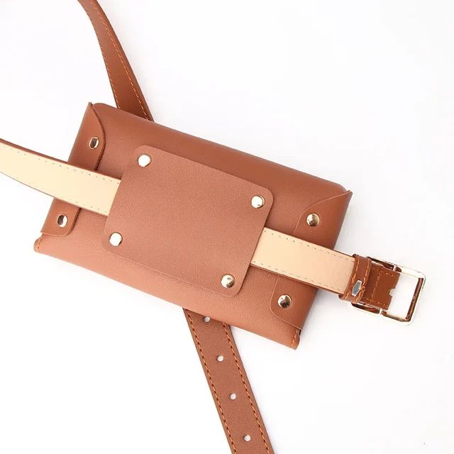 Breeze - Beige Bauchtasche aus Leinen mit Toffee-Akzenten