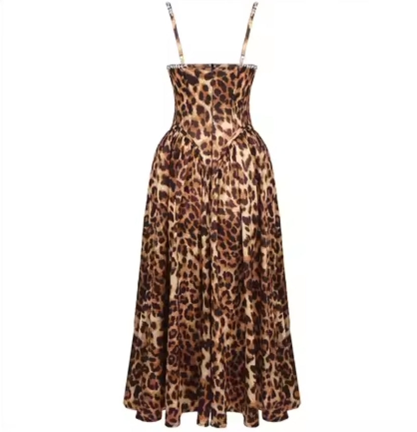 Leoparden-Kleid mit Bustier-Schnitt