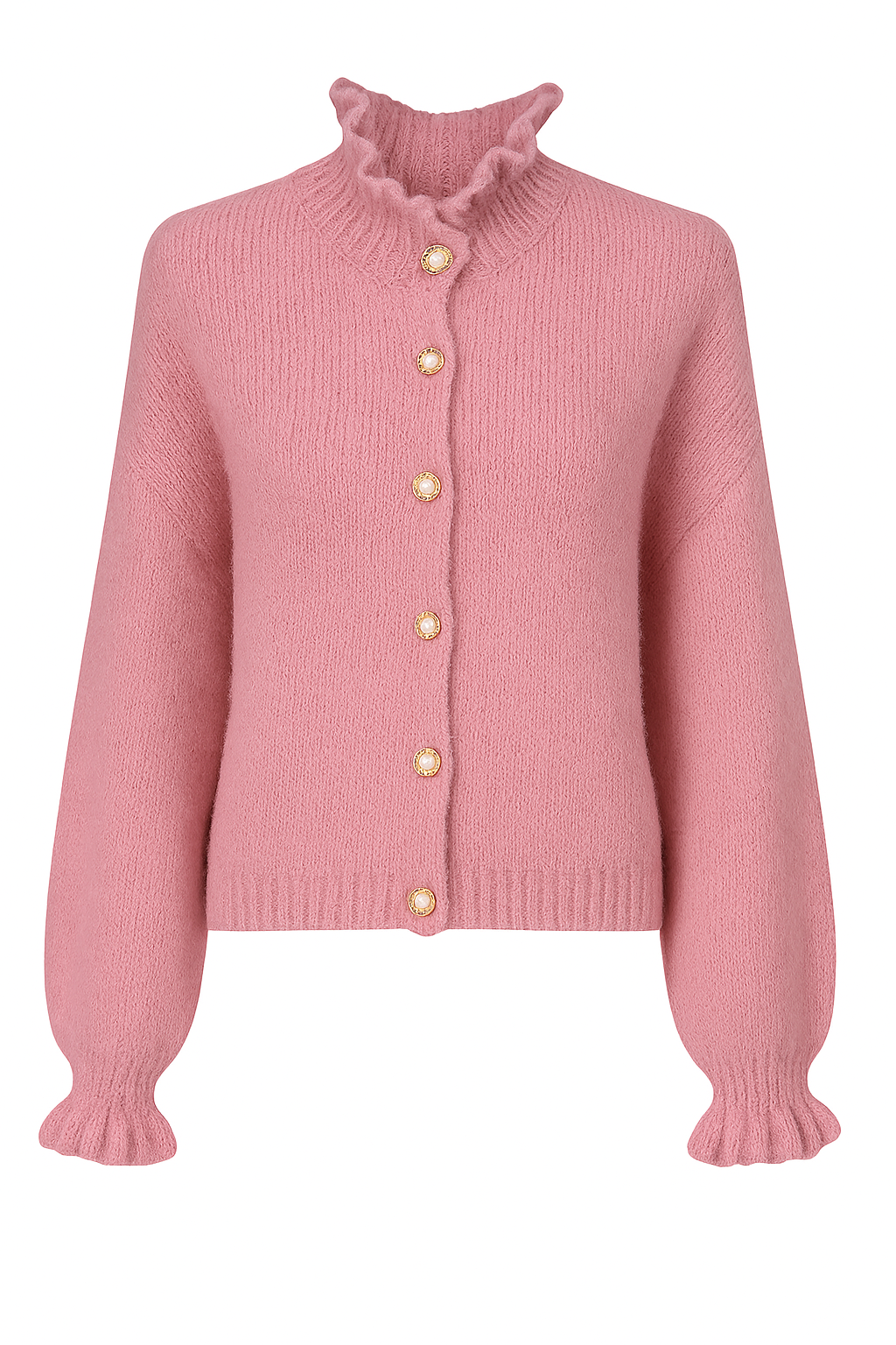 Ballonärmel & Rüschen - Femininer Cardigan für stilvolle Outfits