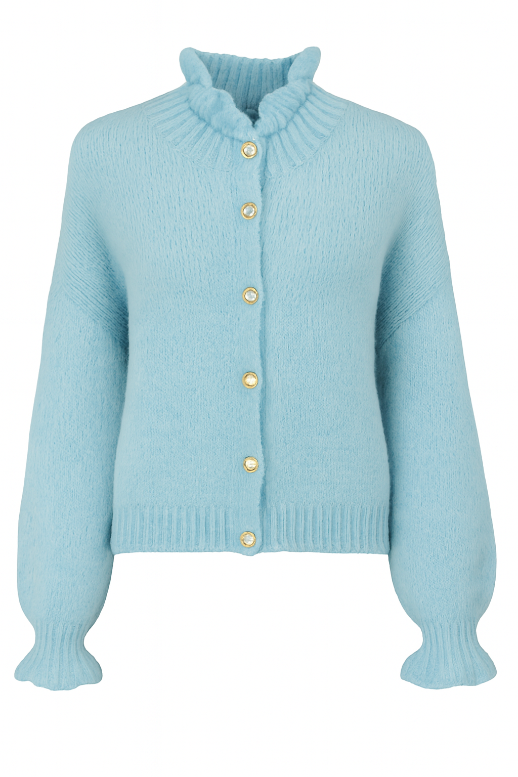 Ballonärmel & Rüschen - Femininer Cardigan für stilvolle Outfits